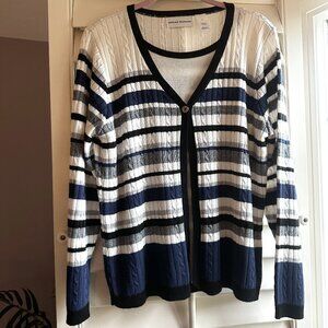 Alfred Dunner Striped Mock Twinset Women's M